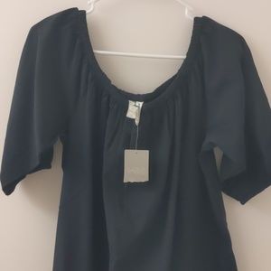 BNWT Black Anthropologie peasant dress